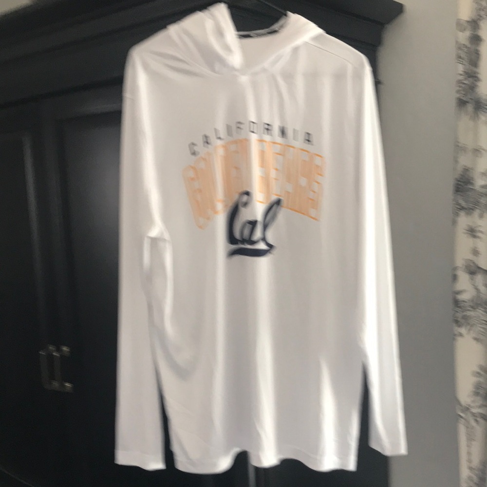 Cal Berkeley White Hoodie with Yellow & Navy Logo